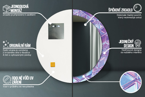 Bedrukte ronde spiegel Abstract surrealistisch