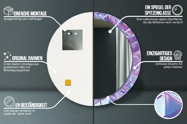 Bedrukte ronde spiegel Abstract surrealistisch