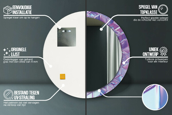 Bedrukte ronde spiegel Abstract surrealistisch