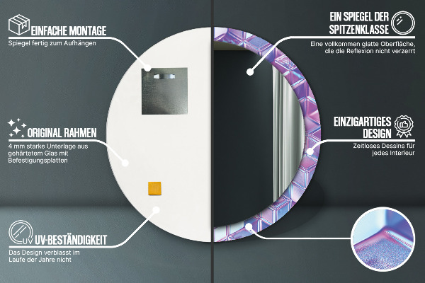 Bedrukte ronde spiegel Abstract surrealistisch