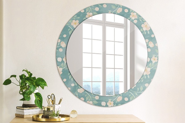 Ronde spiegel met decoratie Bloemenpatroon