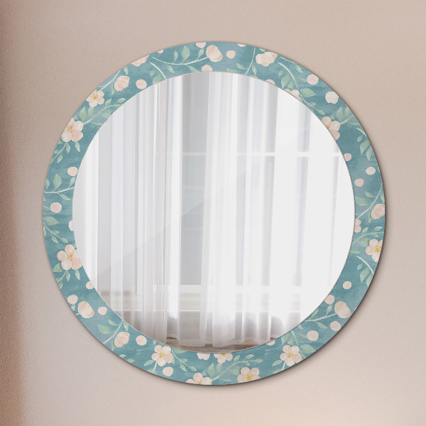 Ronde spiegel met decoratie Bloemenpatroon