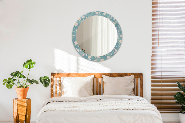 Ronde spiegel met decoratie Bloemenpatroon