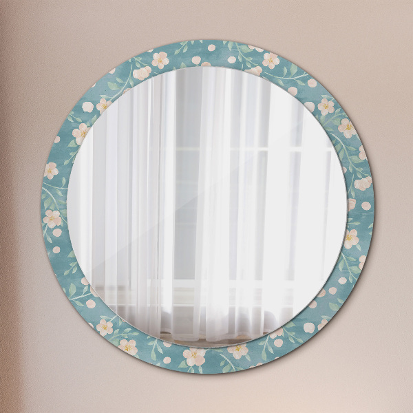 Ronde spiegel met decoratie Bloemenpatroon