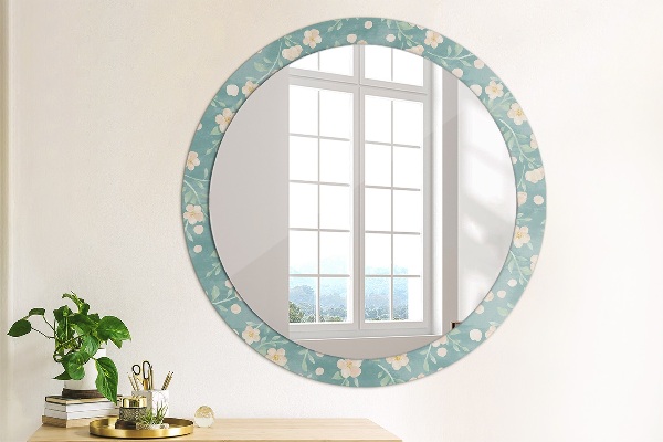 Ronde spiegel met decoratie Bloemenpatroon