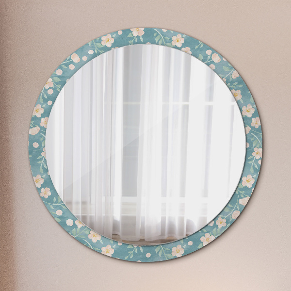 Ronde spiegel met decoratie Bloemenpatroon