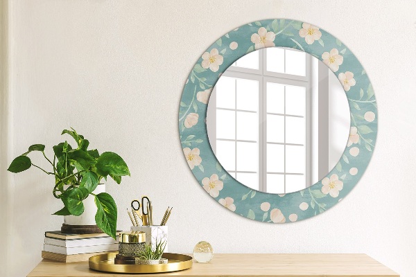 Ronde spiegel met decoratie Bloemenpatroon