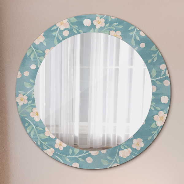 Ronde spiegel met decoratie Bloemenpatroon