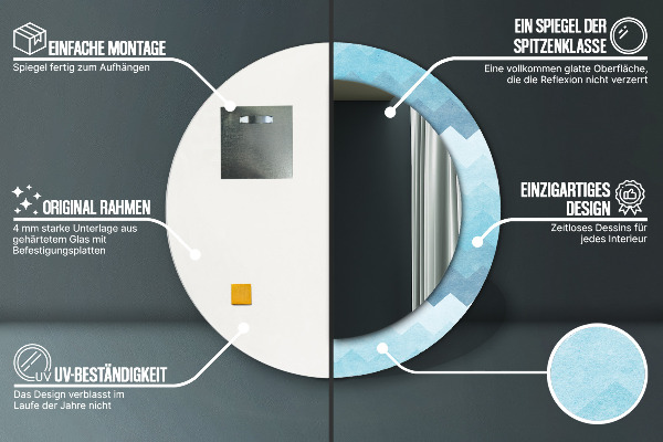 Bedrukte ronde spiegel Chevron-patroon
