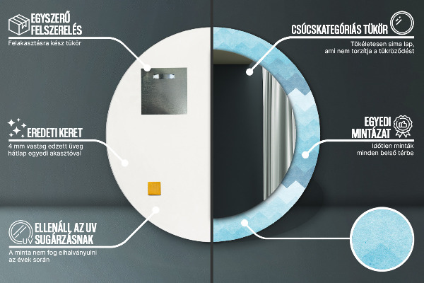 Bedrukte ronde spiegel Chevron-patroon