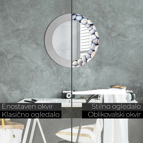 Bedrukte ronde spiegel Zeestenen cirkel