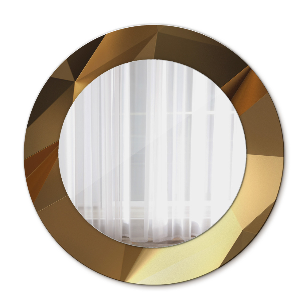 Ronde spiegel met decoratie Gouden abstractie