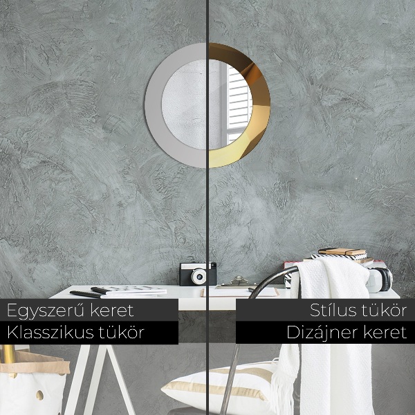 Ronde spiegel met decoratie Gouden abstractie