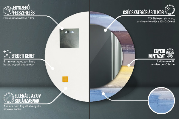 Bedrukte ronde spiegel Abstract beeld