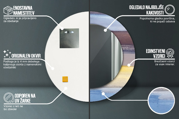 Bedrukte ronde spiegel Abstract beeld