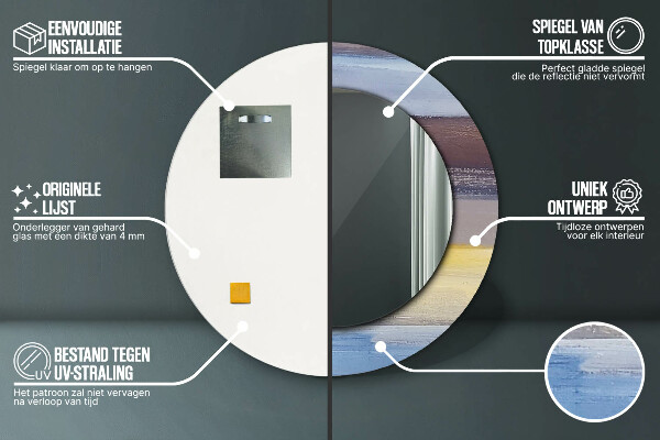 Bedrukte ronde spiegel Abstract beeld