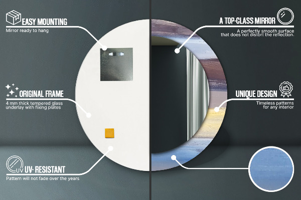 Bedrukte ronde spiegel Abstract beeld