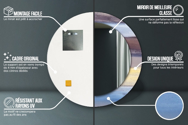 Bedrukte ronde spiegel Abstract beeld