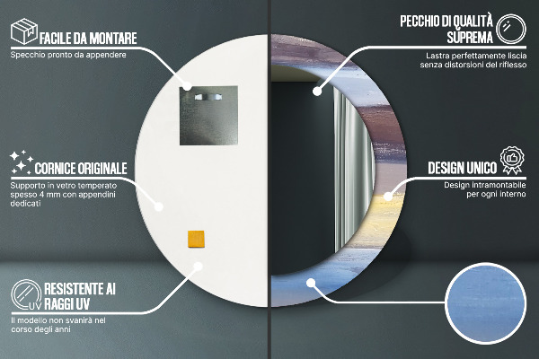 Bedrukte ronde spiegel Abstract beeld