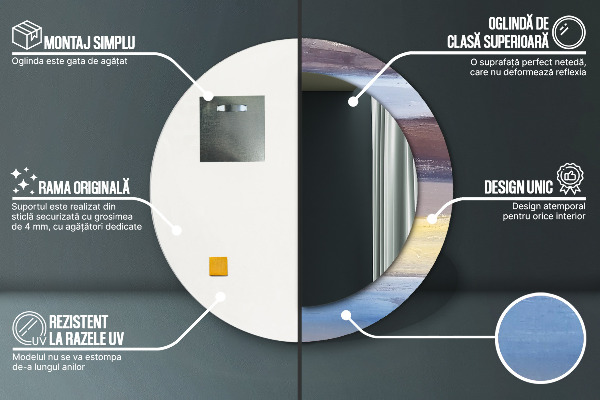 Bedrukte ronde spiegel Abstract beeld