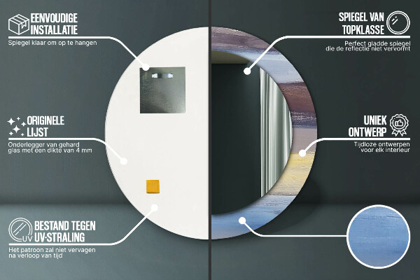 Bedrukte ronde spiegel Abstract beeld