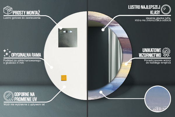 Bedrukte ronde spiegel Abstract beeld