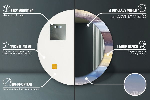 Bedrukte ronde spiegel Abstract beeld