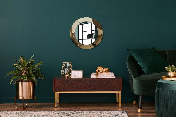 Ronde spiegel met bedrukte lijst Moderne abstractie