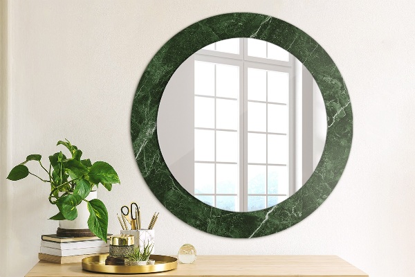 Ronde spiegel met decoratie Groen marmer
