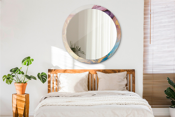 Bedrukte ronde spiegel Marmer