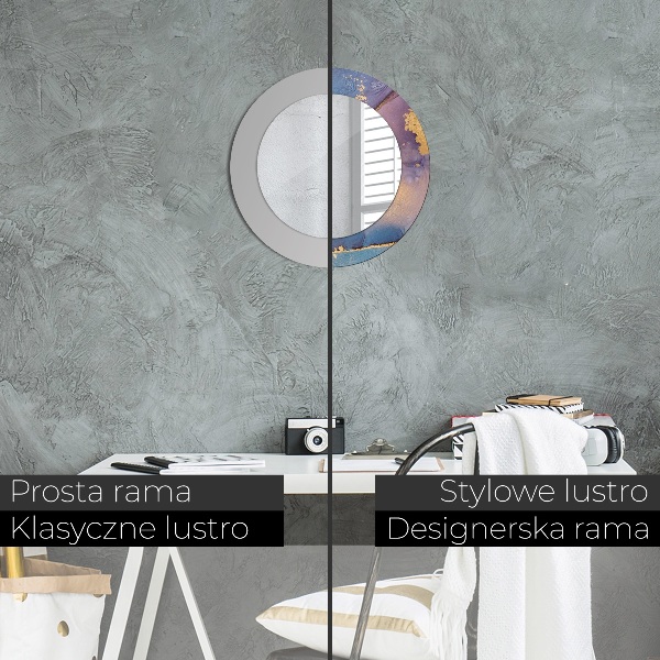 Bedrukte ronde spiegel Marmer