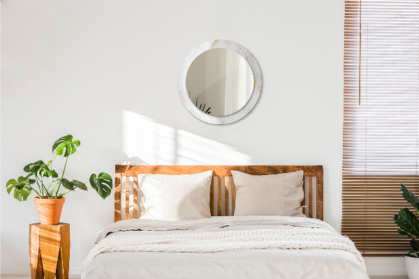 Bedrukte ronde spiegel Glanzend marmer