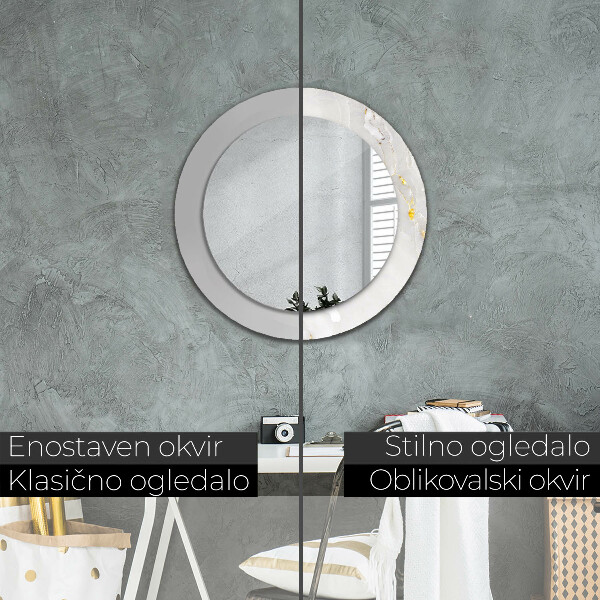 Bedrukte ronde spiegel Glanzend marmer