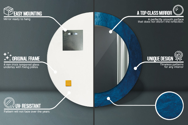 Ronde spiegel met decoratie Abstracte kunst
