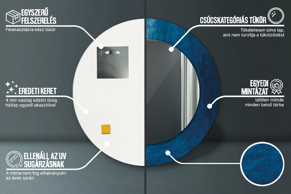 Ronde spiegel met decoratie Abstracte kunst