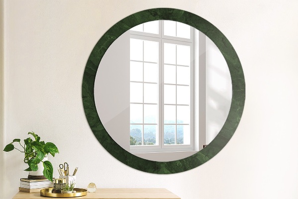 Ronde spiegel met decoratie Groen marmer