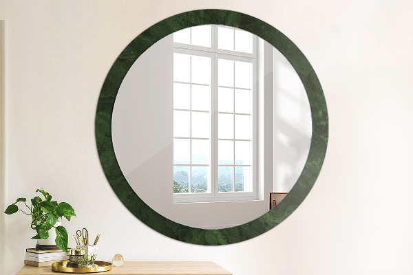 Ronde spiegel met decoratie Groen marmer