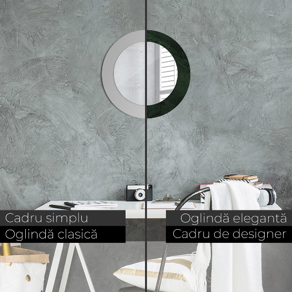 Ronde spiegel met decoratie Groen marmer