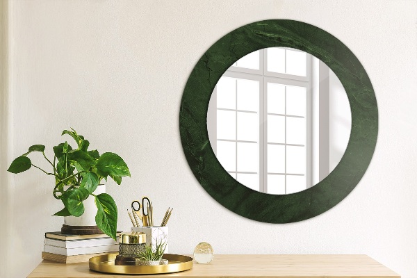 Ronde spiegel met decoratie Groen marmer