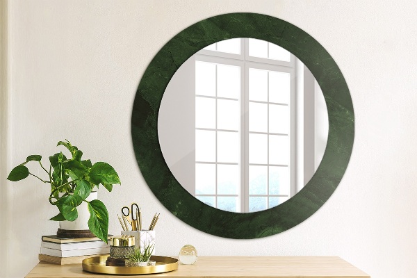 Ronde spiegel met decoratie Groen marmer