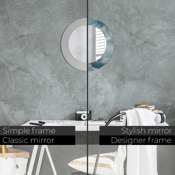 Bedrukte ronde spiegel Blauw onyxmarmer