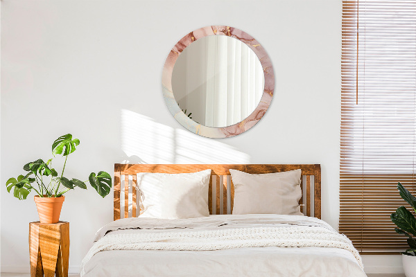 Ronde spiegel met decoratie Abstracte vloeistof