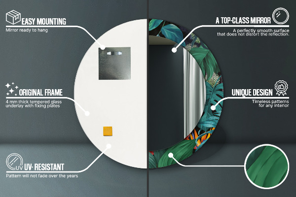 Bedrukte ronde spiegel Bos in de jungle