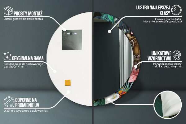 Bedrukte ronde spiegel Bos in de jungle