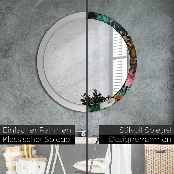 Bedrukte ronde spiegel Bos in de jungle