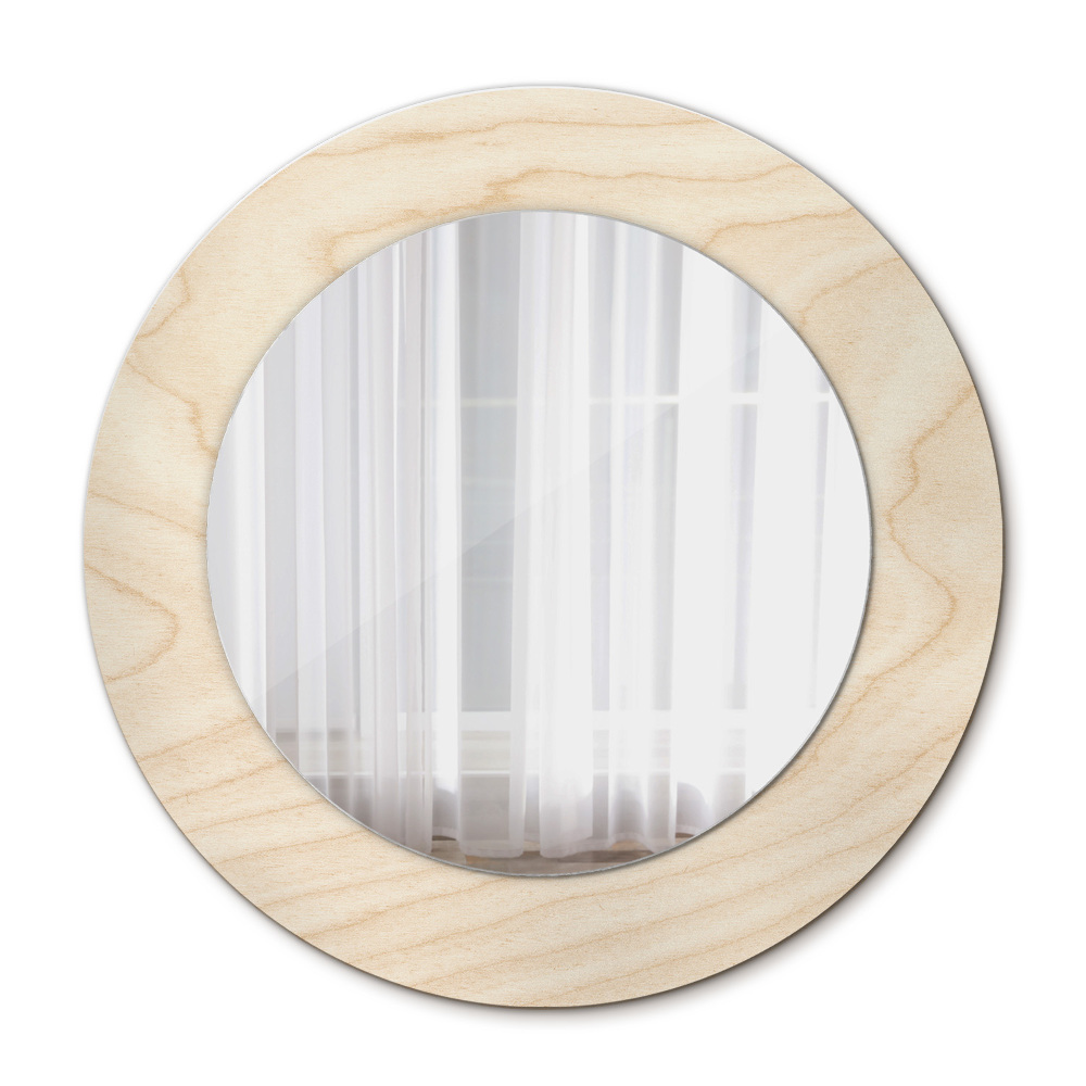 Ronde spiegel met decoratie Hout textuur