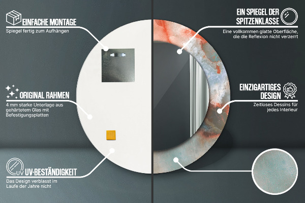 Bedrukte ronde spiegel Onyx-knikkers