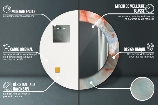 Bedrukte ronde spiegel Onyx-knikkers