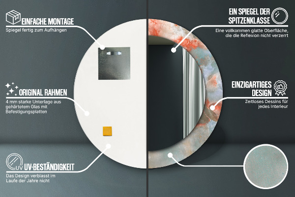 Bedrukte ronde spiegel Onyx-knikkers