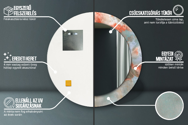 Bedrukte ronde spiegel Onyx-knikkers